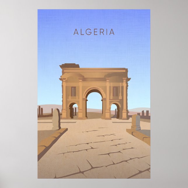 Affiche de voyage minimale en Algérie (Devant)