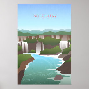 Affiche de voyage minimale Paraguay