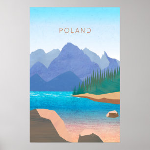 Affiche de voyage minimale Pologne