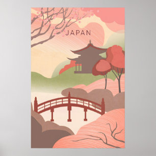 Affiche de voyage minimaliste au Japon