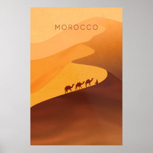 Affiche de voyage minimaliste au Maroc
