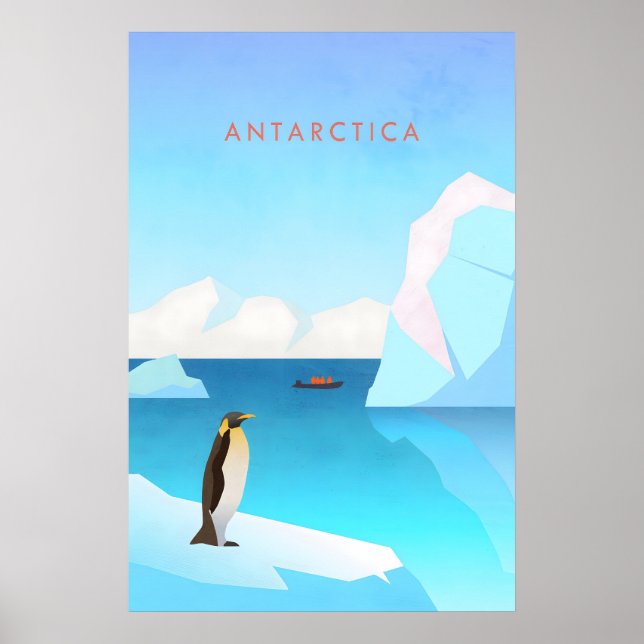 Affiche de voyage minimaliste en Antarctique (Devant)