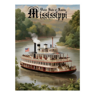 Affiche de voyage Mississippi USA