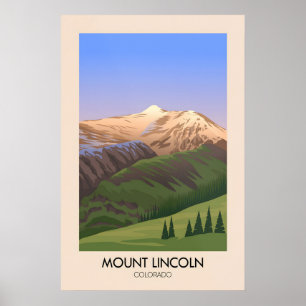 Affiche de voyage Mont Lincoln Colorado États-Unis