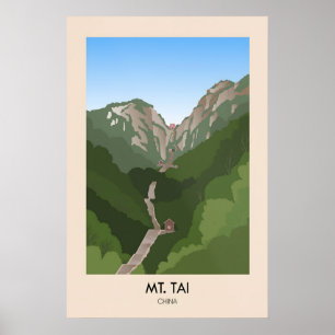 Affiche de voyage Mont Tai Chine