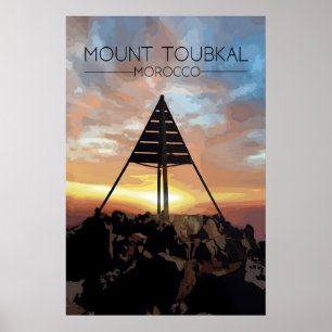 Affiche de voyage Mont Toubkal Maroc