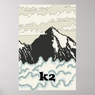 Affiche de voyage montagne K2
