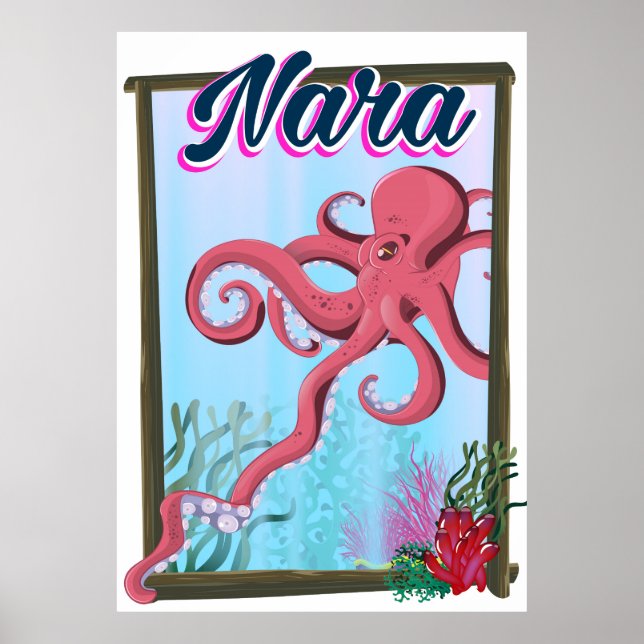 Affiche de voyage Nara Japan Squid (Devant)