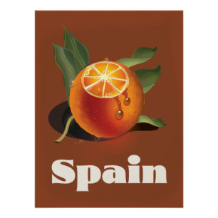 Affiche de voyage orange Espagne