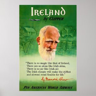 Affiche de voyage Pan Am Impression d'art Irish Gi