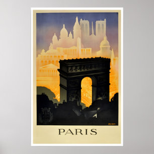 Affiche de voyage Paris Impression France Rétro Fr