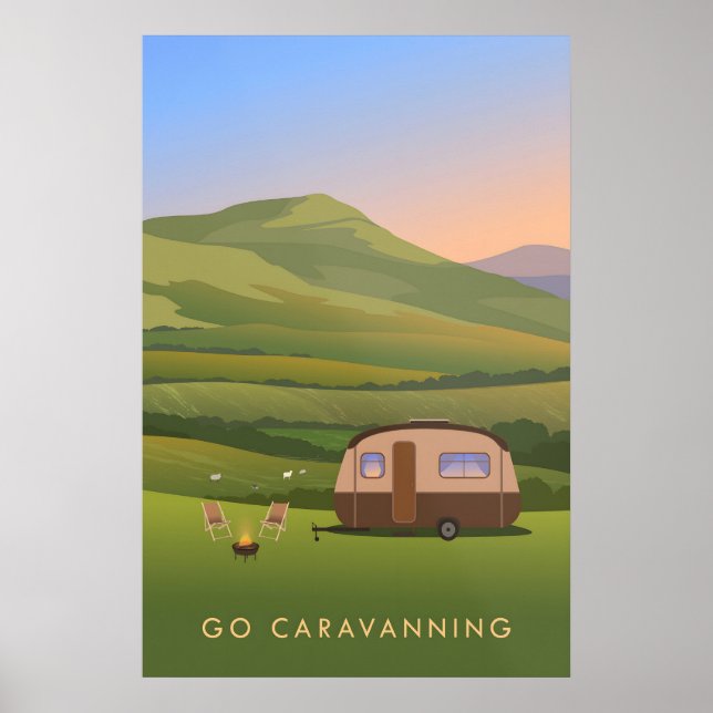 Affiche de voyage Partez en caravane (Devant)