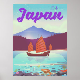 affiche de voyage paysage japon