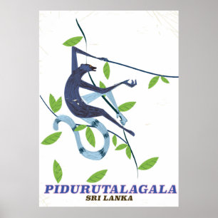 Affiche de voyage Pidurutalagala Sri Lanka.