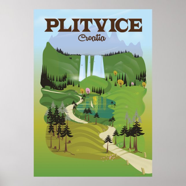 affiche de voyage Plitvice Croatie (Devant)