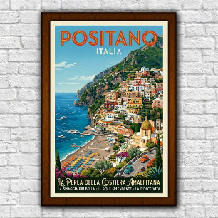 Affiche de voyage Positano, Italie des années 1960