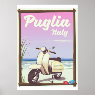 Affiche de voyage Pouilles Italie.