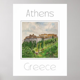 Affiche de voyage pour Athènes Grèce