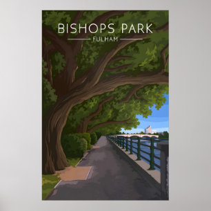 Affiche de voyage pour Bishops Park Fulham Londres