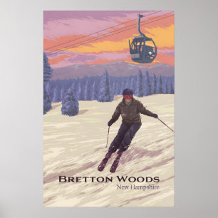 Affiche de voyage pour la station de ski de Bretto