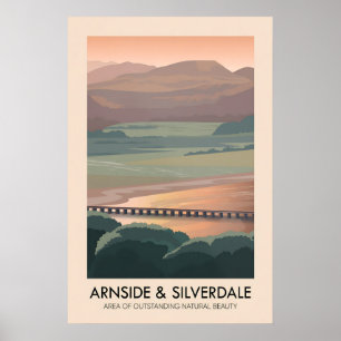 Affiche de voyage pour l'AONB d'Arnside et Silverd