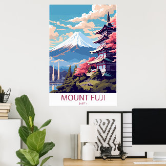 Affiche de voyage pour le mont Fuji, Japon