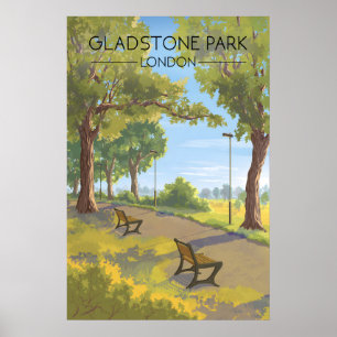 Affiche de voyage pour le parc Gladstone à Londres