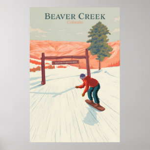 Affiche de voyage pour le snowboard à Beaver Creek