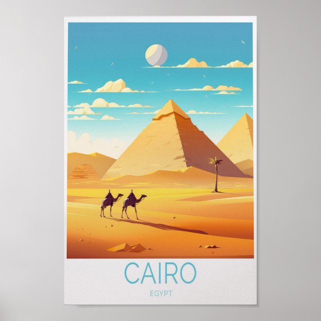 Affiche de voyage pour les Pyramides du Caire (Devant)