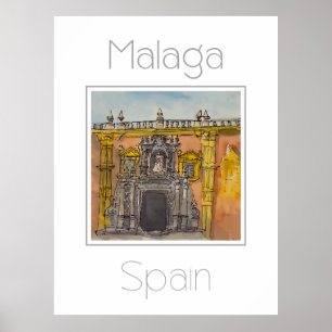 Affiche de voyage pour Malaga Espagne