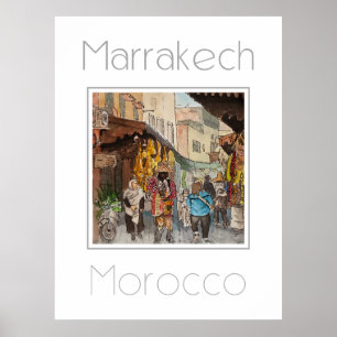 Affiche de voyage pour Marrakech Maroc