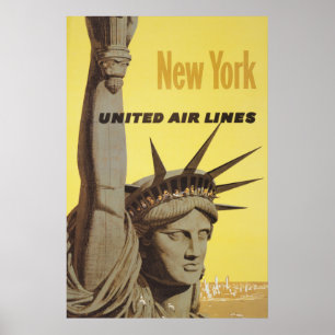 Affiche De Voyage Pour New York, United Air Lines