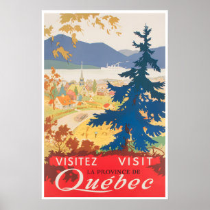 Affiche de voyage Québec Vintage Impression d'art 