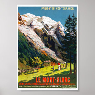 Affiche de voyage restaurée France Le Mont Blanc