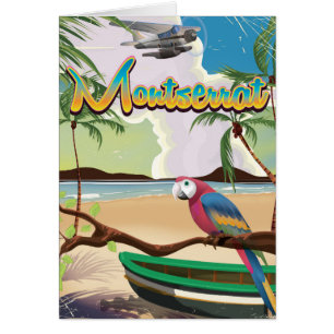 Affiche de voyage rétro de l'île de Montserrat