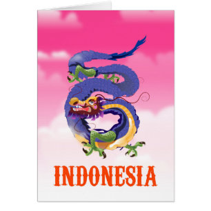 Affiche de voyage rétro Dragon d'Indonésie