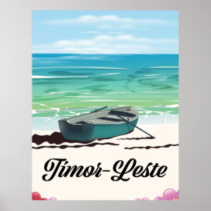 Affiche de voyage rétro du Timor-Leste.
