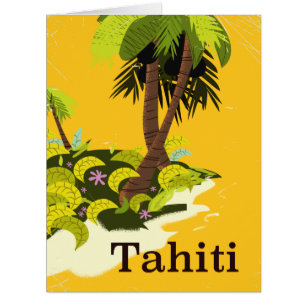 Affiche de voyage rétro Tahiti