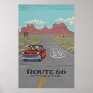 Affiche de voyage Route 66 États-Unis