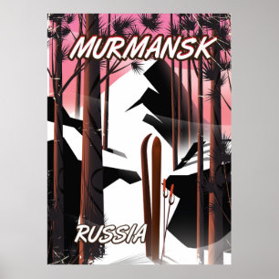Affiche de voyage russe de Mourmansk