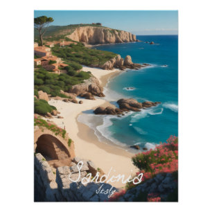 Affiche de voyage Sardaigne Italie