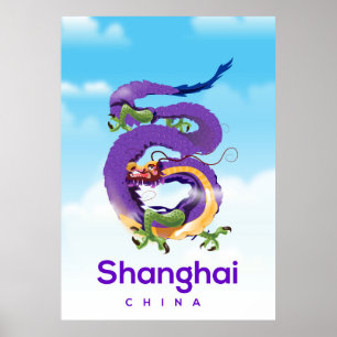 Affiche de voyage Shanghai China Dragon