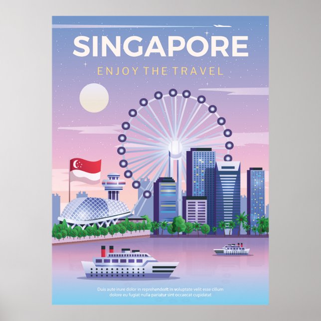 affiche de voyage singapour (Devant)