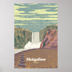 Affiche de voyage Skogafoss Islande