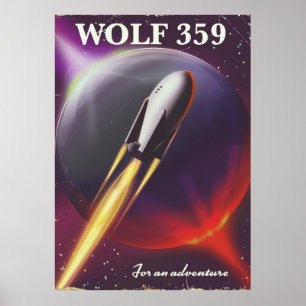 Affiche de voyage spatial "pour une aventure" Wolf