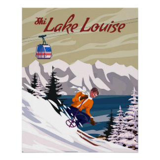 Affiche de voyage Station de ski de Lake Louise au