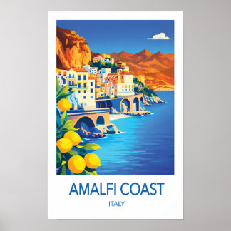 Affiche de voyage sur la Côte d'Amalfi