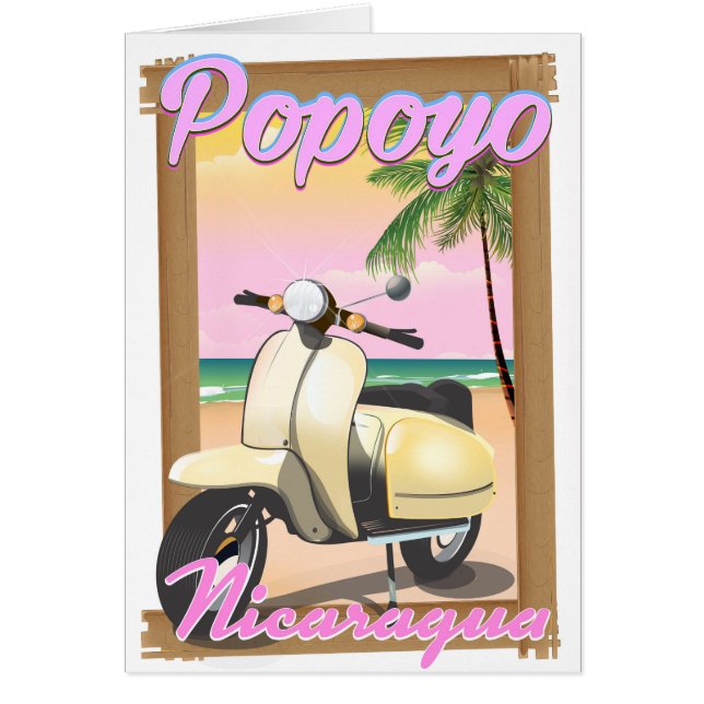 Affiche de voyage sur la plage de Popoyo Nicaragua (Devant)