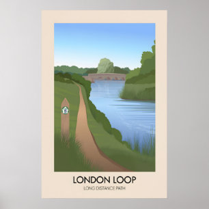 Affiche de voyage sur le parcours de grande randon