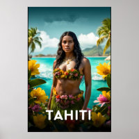 Affiche de voyage Tahiti